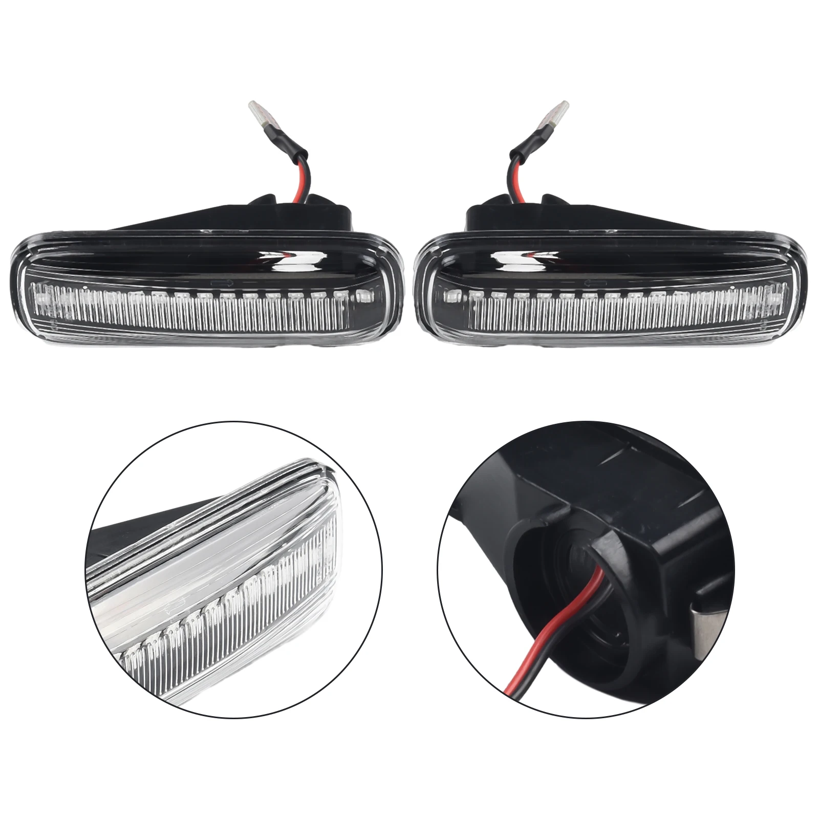 

Turn Signal Lights Yellow Light Turn Signal 12V DC Decorated Edge Light Left&Right Safety Transparent Shell None