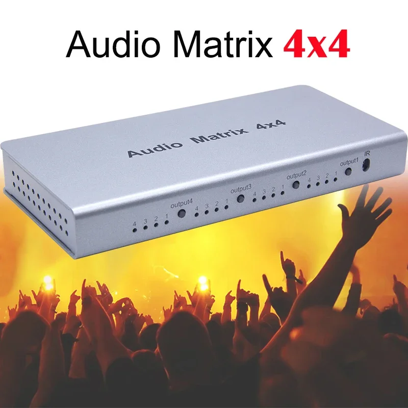 4x4 Audio Matrix Switch Switcher Splitter SPDIF /TOSLINK Digital Optical Audio Converter 4x4 True Matrix Selector 4 In To 4 Out