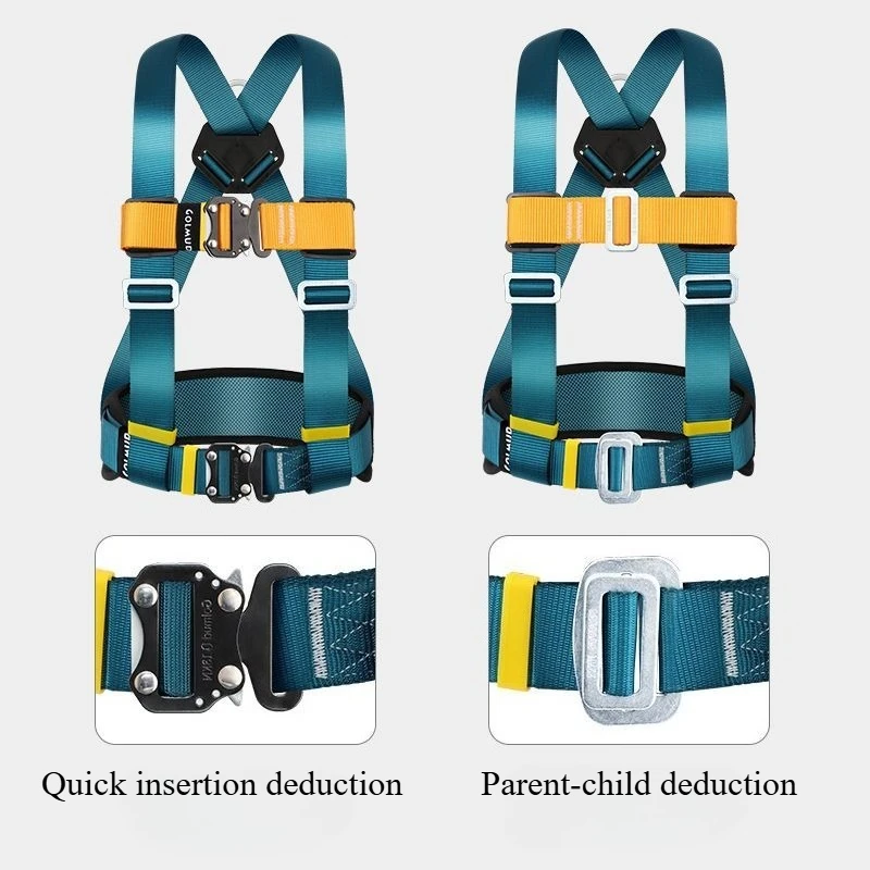 3-Point Half Body Harness for Outdoor High-Altitude Operations Rock Climbing Mountaineering Safety Rope Included