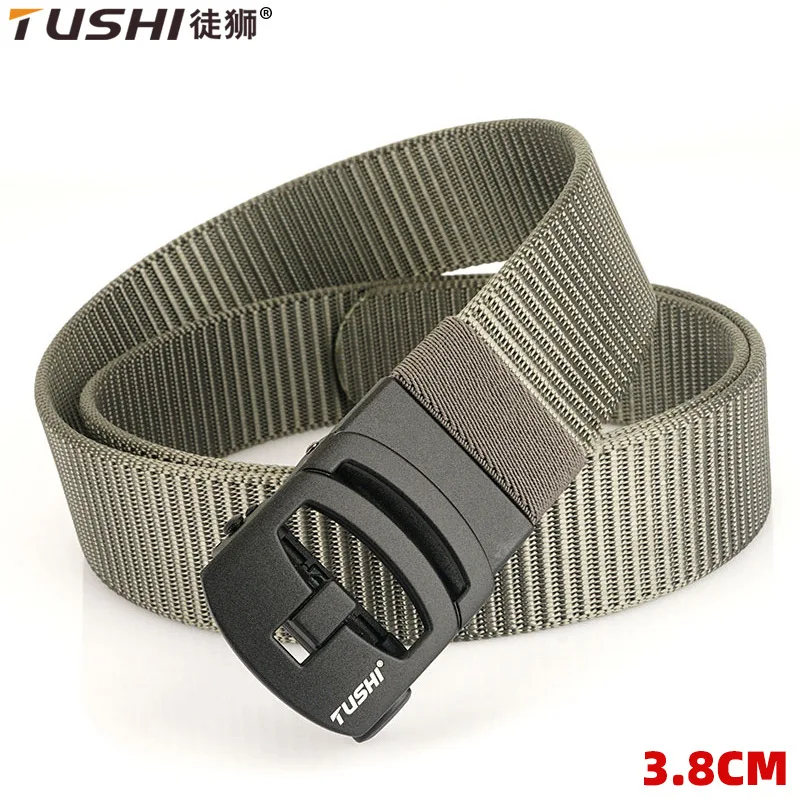 

Nylon men's belt Korean version youth belt toothless buckle belt alloy automatic buckle extended