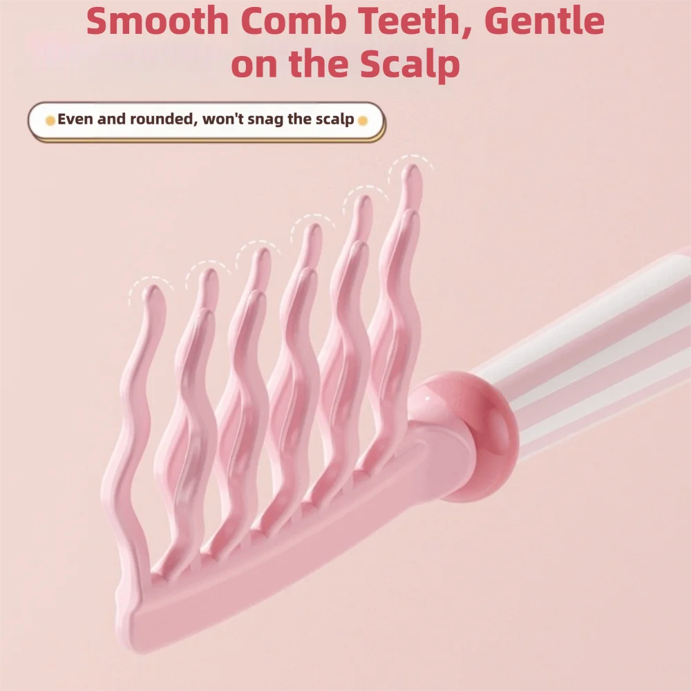 Double Row Perm Hair Comb Big Teeth Fluffy Hairdressing Double Row Comb Portable Anti-Static Airbag Massage Comb Hair Styling
