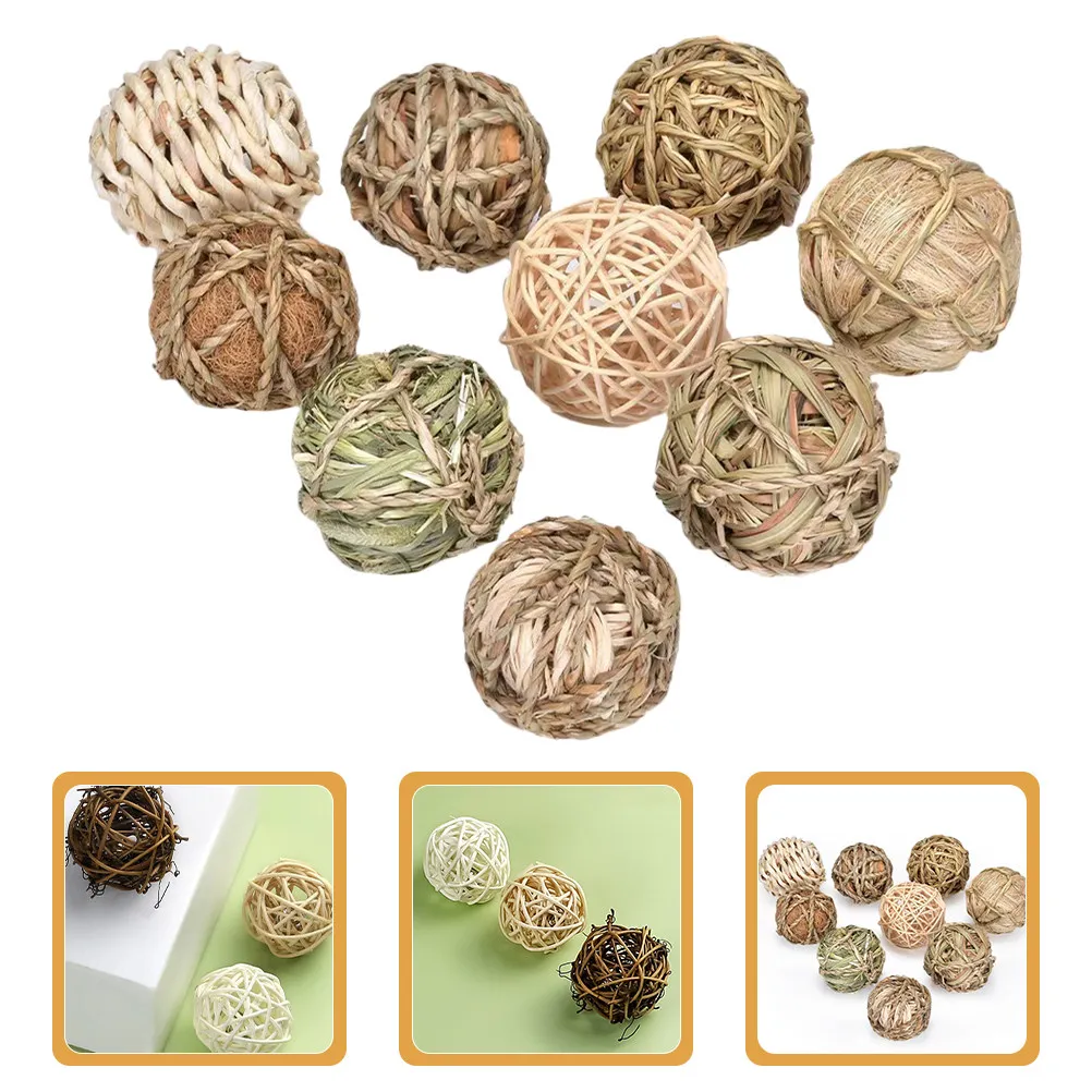 

9Pcs Natural Rattan Balls Handwoven Decorative Sphere Set for Wall Hanging Tabletop Photography Prop Rattan Ball Pendant Home