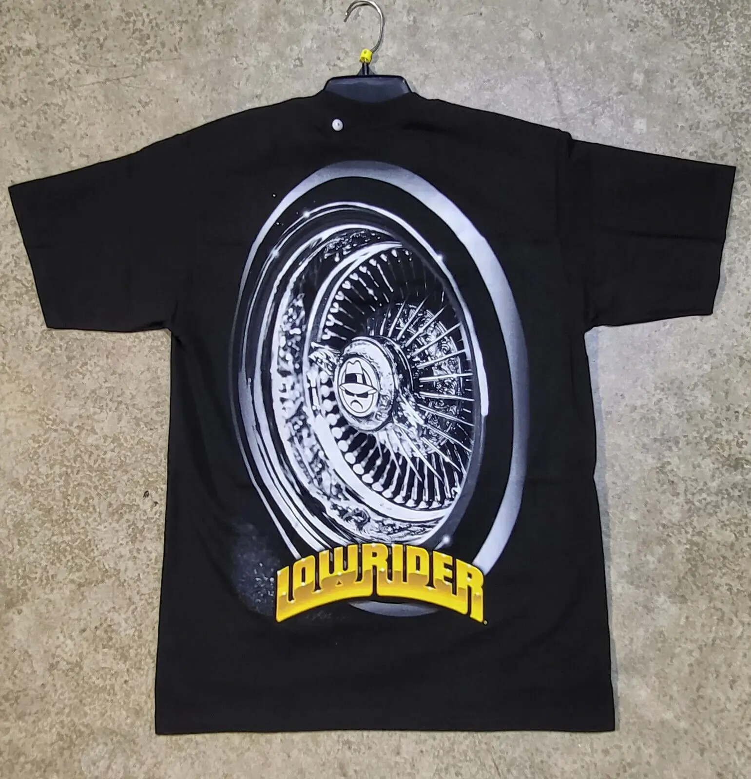 Lowrider T Shirt Daytona Wheels Rims Black