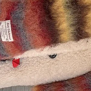 

1pc Thick Woolen Knitted Scarf Autumn Winter Rainbow Color Block Striped Versatile Anti-Cold Shoulder Wrap Scarf