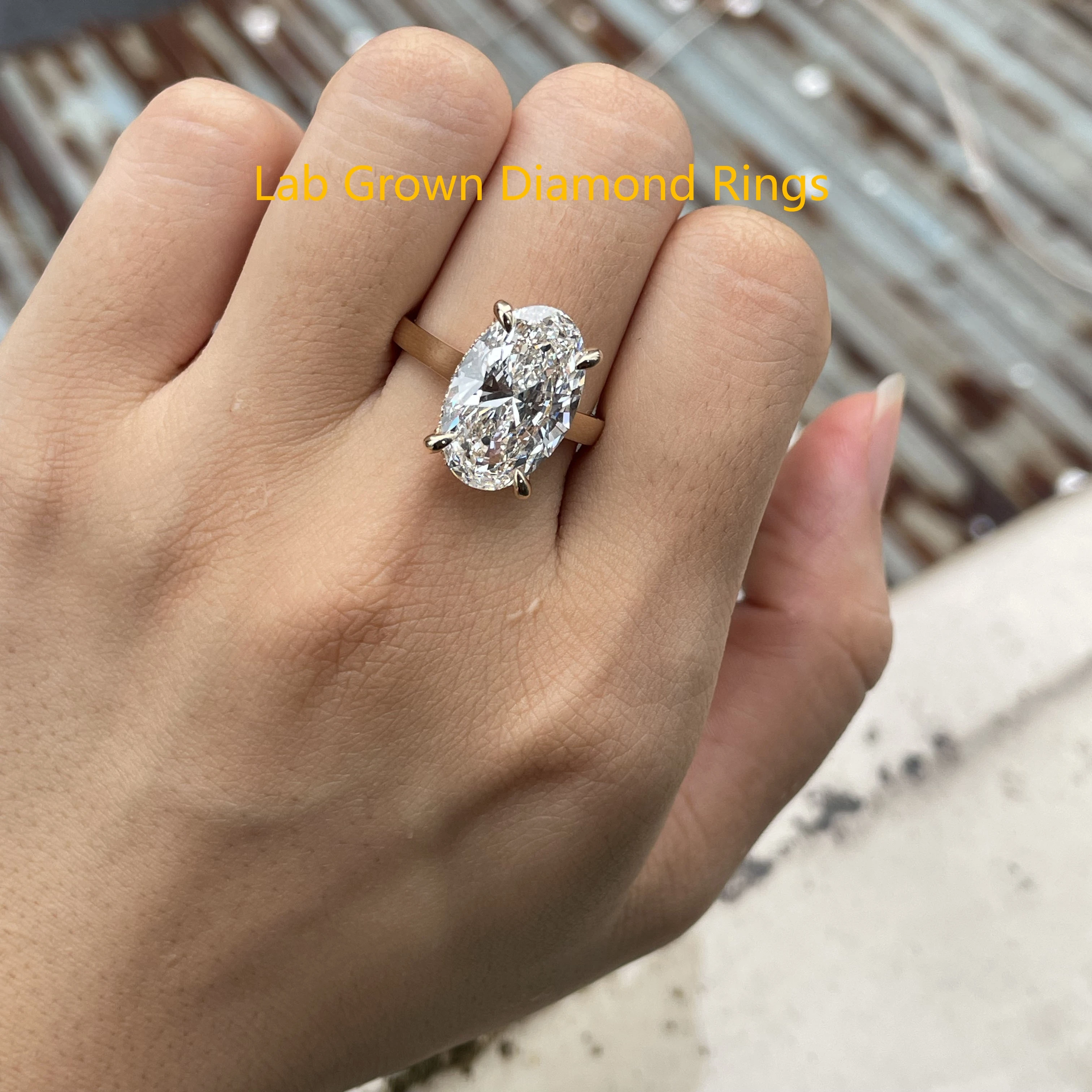 

Выращенный в лаборатории бриллиант овальной огранки 7CT, основной камень, зубец, установка из желтого золота 14 карат, обручальное кольцо для женщин, ювелирные изделия, сертификат IGI