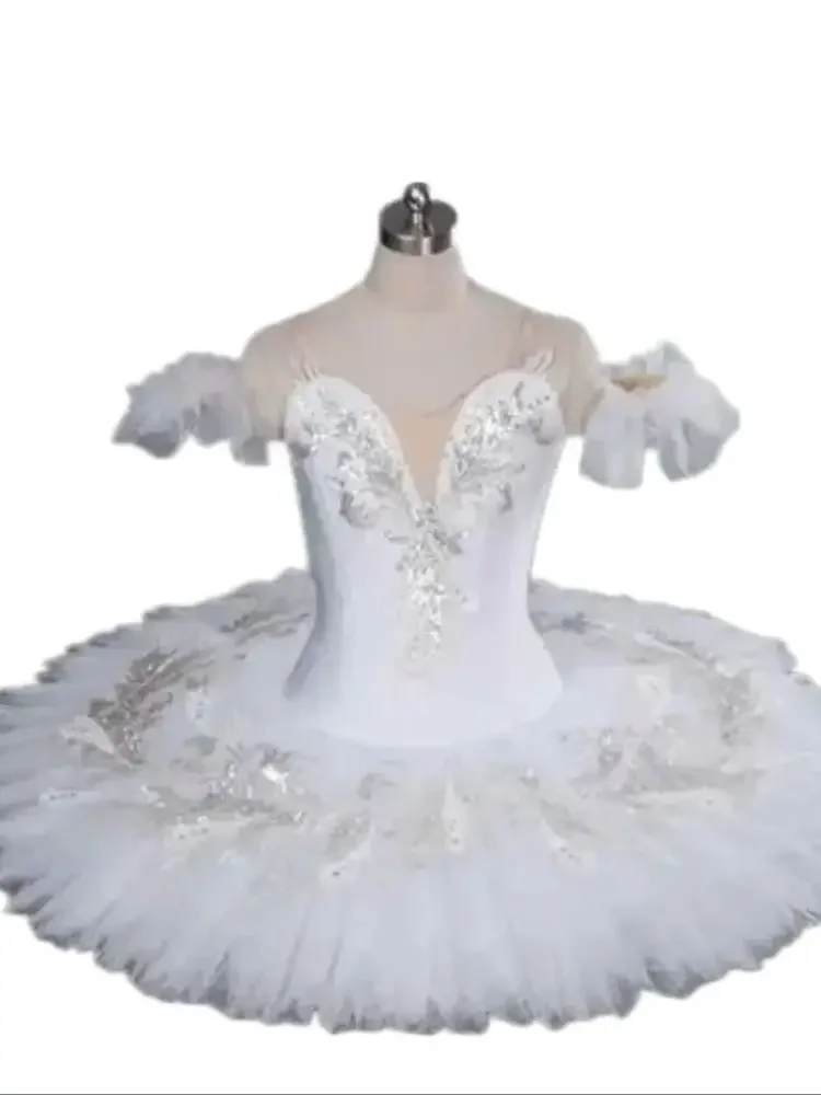 1pcs/lot Romantic Professional Ballet Tutu White Swan Lake girl and Women Party Dance Costumes Ballet Tutu white patchwork Dress