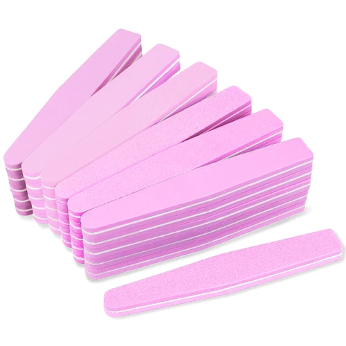 Limas de uñas profesionales, papel de lija fuerte y grueso, pulidor para manicura, lijado de media luna, herramientas para uñas 100/180, 1/5/10 Uds.
