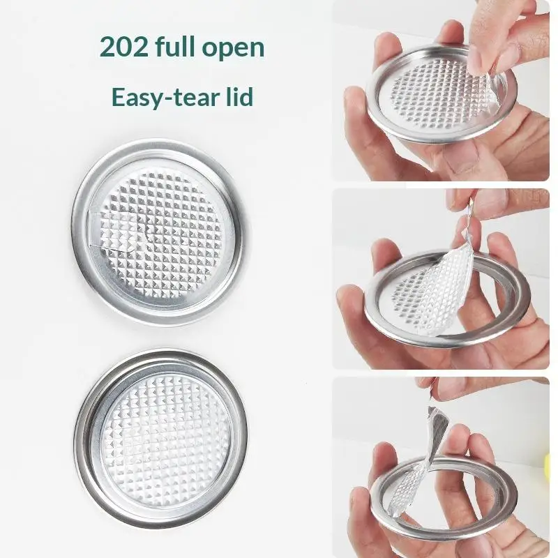 50pcs Silver 200#50MM 202#52MM Aluminum Pull Ring Lid Foil Top Lid Soda Drink Beer Cola Lids Food Can Cover Easy Open Tear