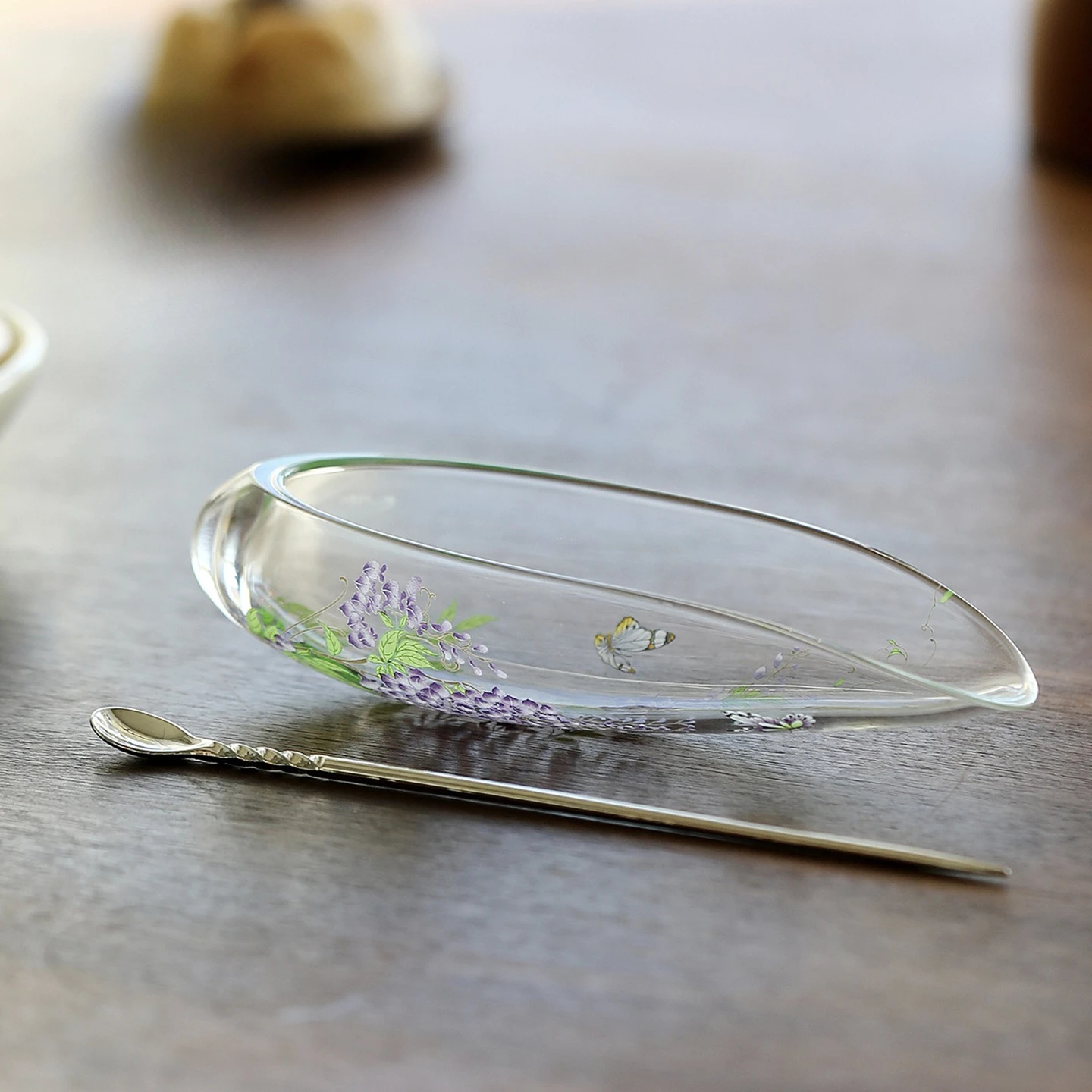 Wisteria Glass Teapot Fair Cup Two-piece Kung Fu Tea Set, Lotus Style Ceremony Accessories