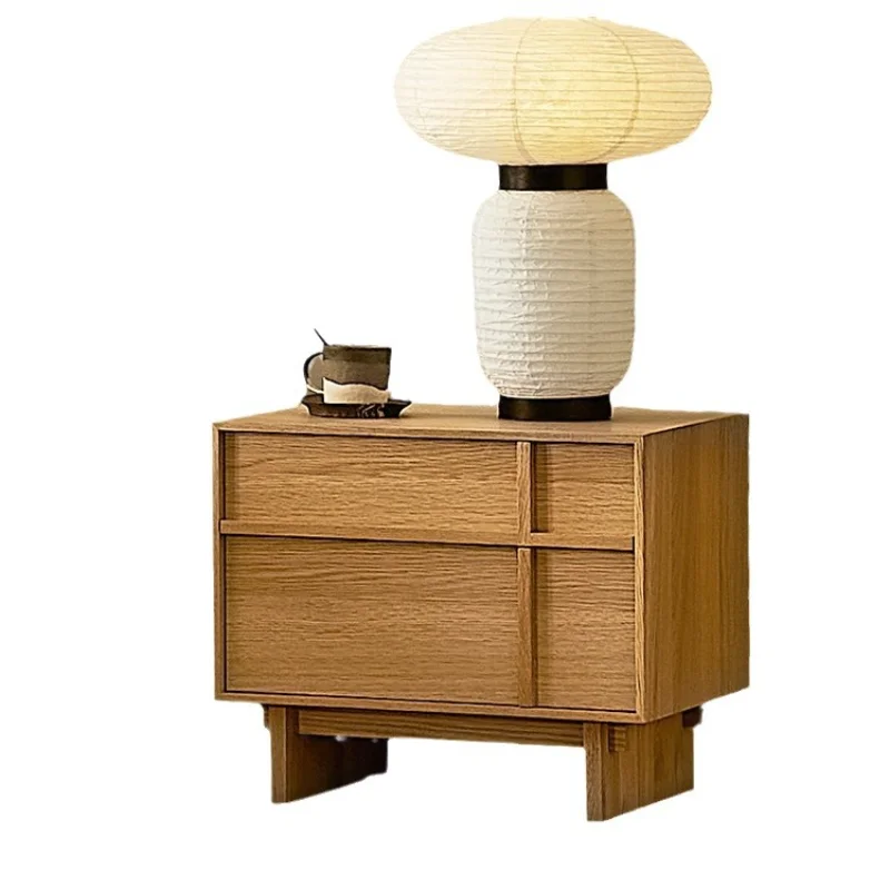 Szafka nocna z litego drewna nordyckiego białego dębu, nowoczesna, minimalistyczna, w stylu rustykalnym, szafka do przechowywania w sypialni.