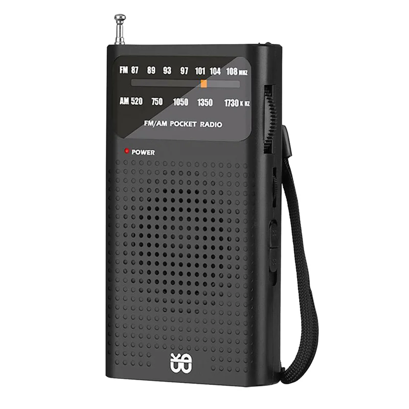 Mini Receptor de Rádio de Bolso para Velho Andando, Portátil AM FM Toda Banda, Estéreo para Caminhadas e Acampamento