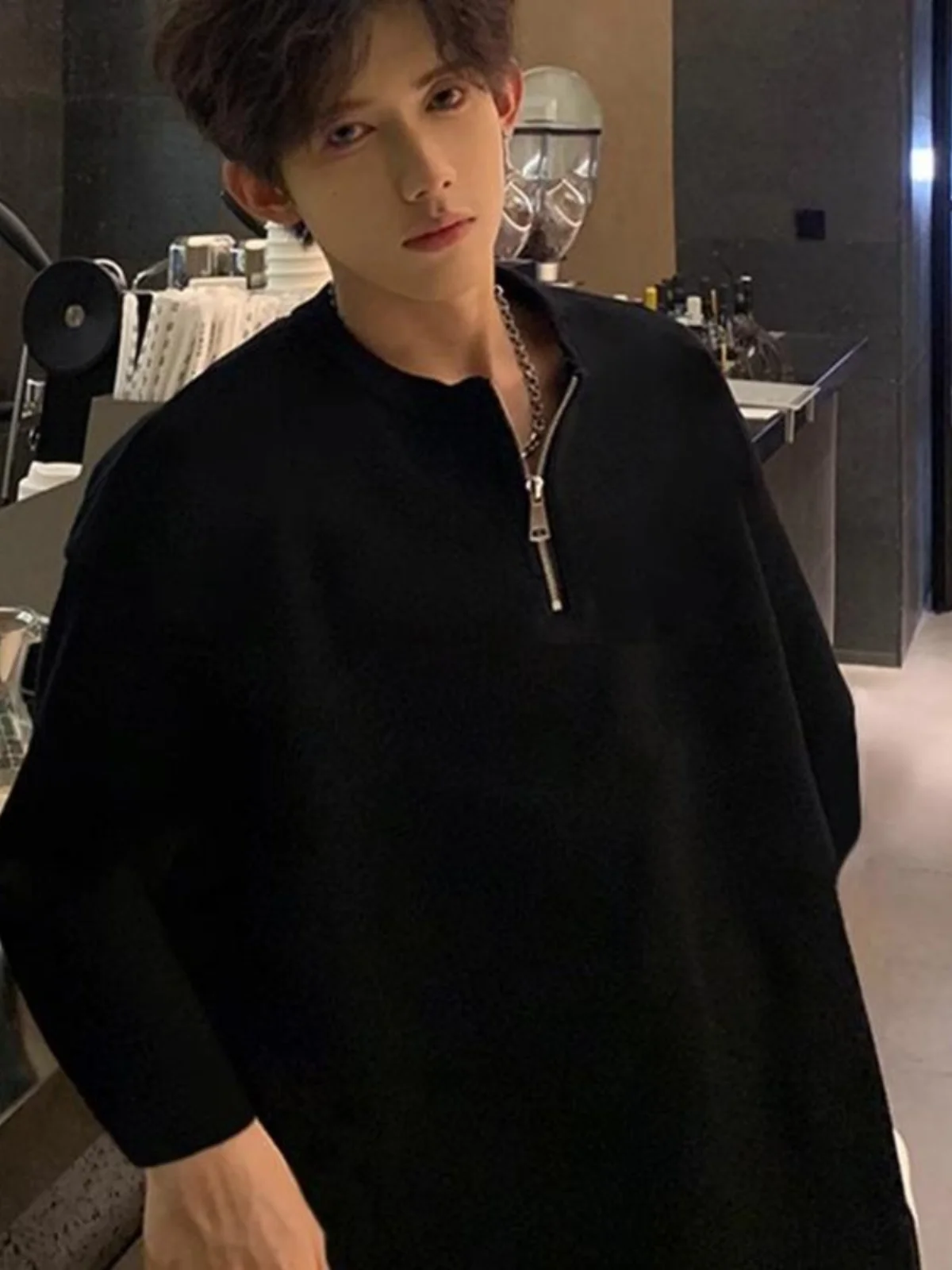 

American Style Zipper Hoodie Men's Long Sleeve Base Layer Shirt Spring Autumn Stylish Shirt Trendy Brand Premium Feeling