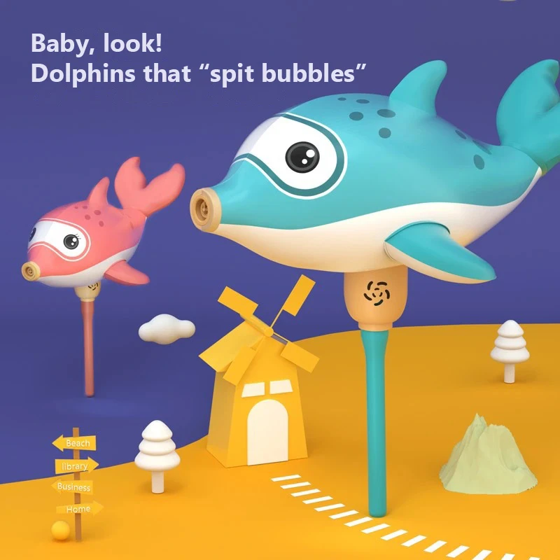 Inflatable Toy Automatic Bubble Gun Handheld Dolphin Soap Maker Bubble Machine Summer Outdoor Toys for Kids Children's Day Gift