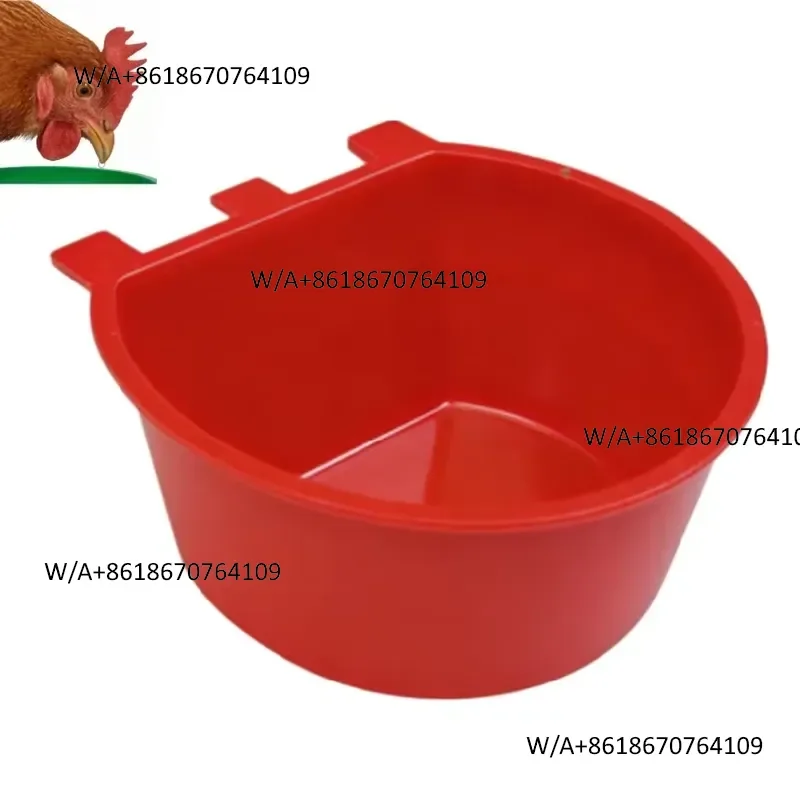 Two-color plastic hanging feeder cup for feeding and drinking equipment in rabbit, chicken, and poultry cages