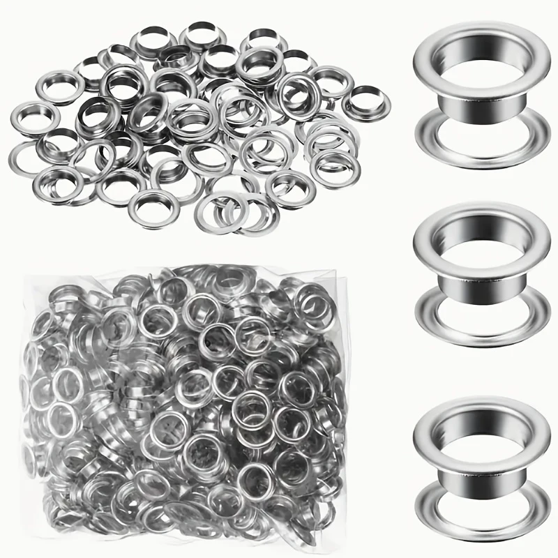 300 Set of Stainless Steel Eyelet Fasteners, Round Air Eyelet, Eyelet Button, Suitable for Banners, Posters, Fabric
