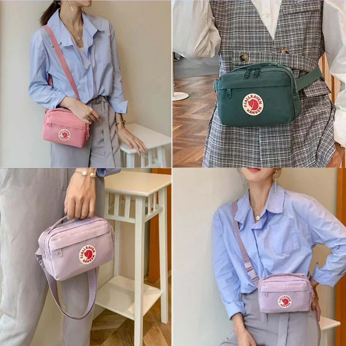 حزمة فاني من النايلون المتين من Fjallraven Kanken للرجال والنساء مع حزمة خصر بحزام كتف #2