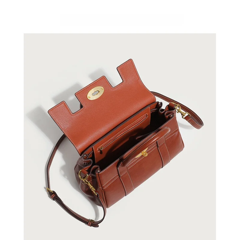 حقيبة جلدية كبيرة السعة بتصميم بوسطن مع حزام كتف واحد للنساء، منتجات جلدية عصرية