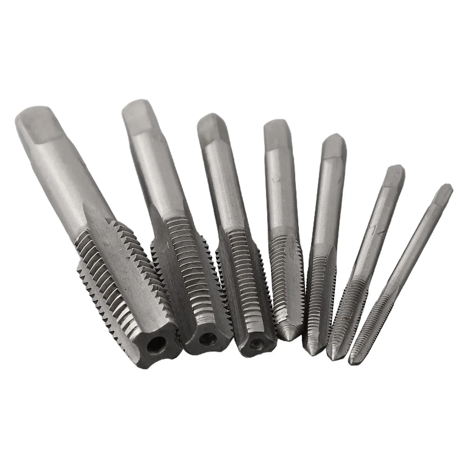 Spiral Pointed Tap Tap Drill Bits Screw Thread Tap High Accuracy 7PCS For Processing HSS Kit M3-M12 Replacement