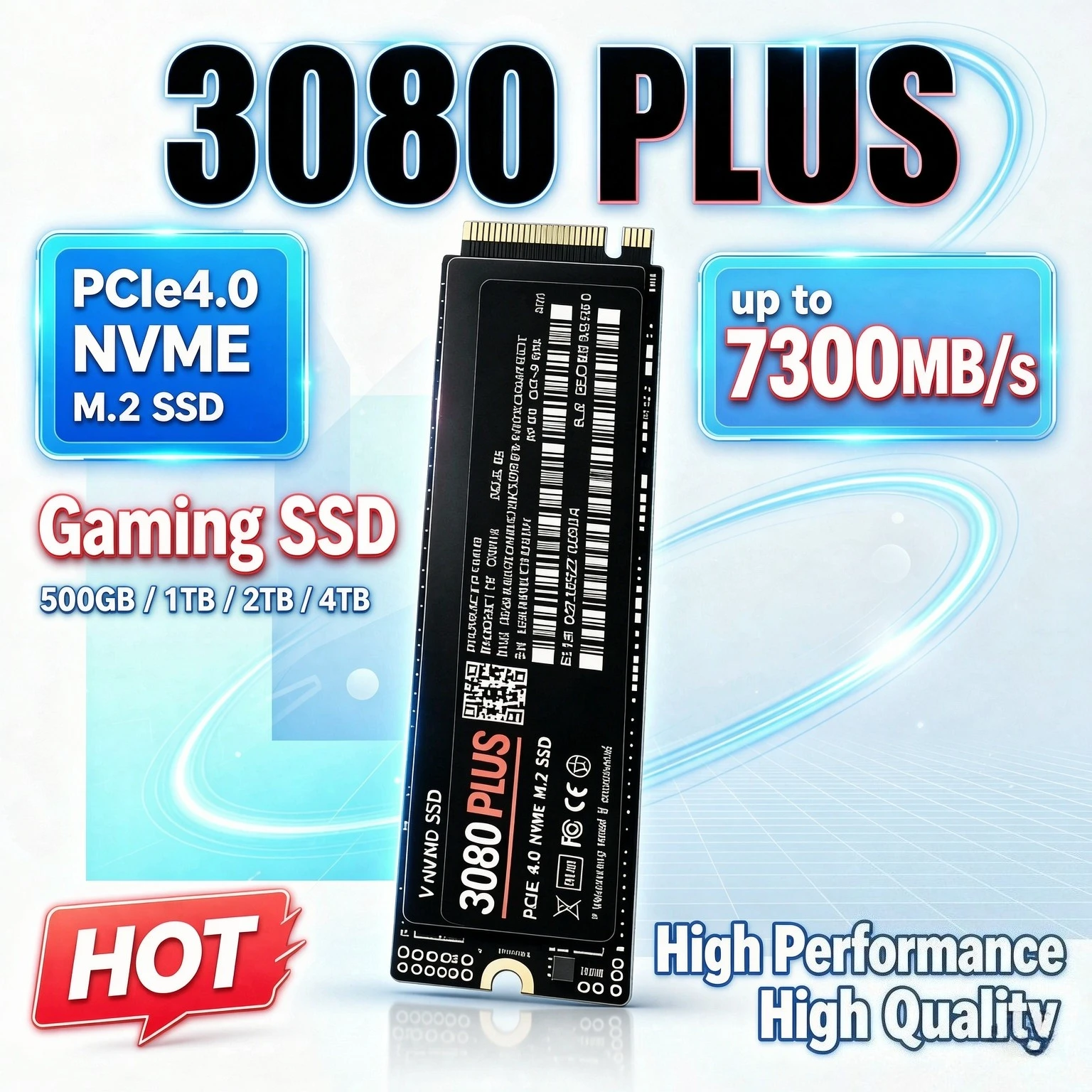 3080 PLUS M.2 2280 NVMe SSD PCIe Gen4.0 x4 2TB 4TB 7300MB/s TLC 3D NAND Gaming Solid State Drive for PS5 Laptop Desktop PC