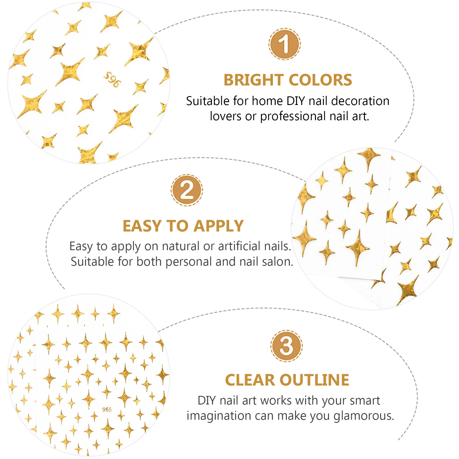 

Nail Stickers Colorful Diy Manicure Art Decoration For Natural Artificial Nails Eco-Friendly Charms Nail Art Decal