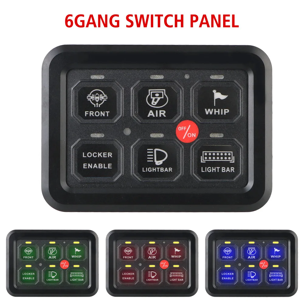 

Car accessories Control Panel Combination Switch Light Senstive 12V Car LED Switch Panel On Off Switch Light Switches 6 Gangs