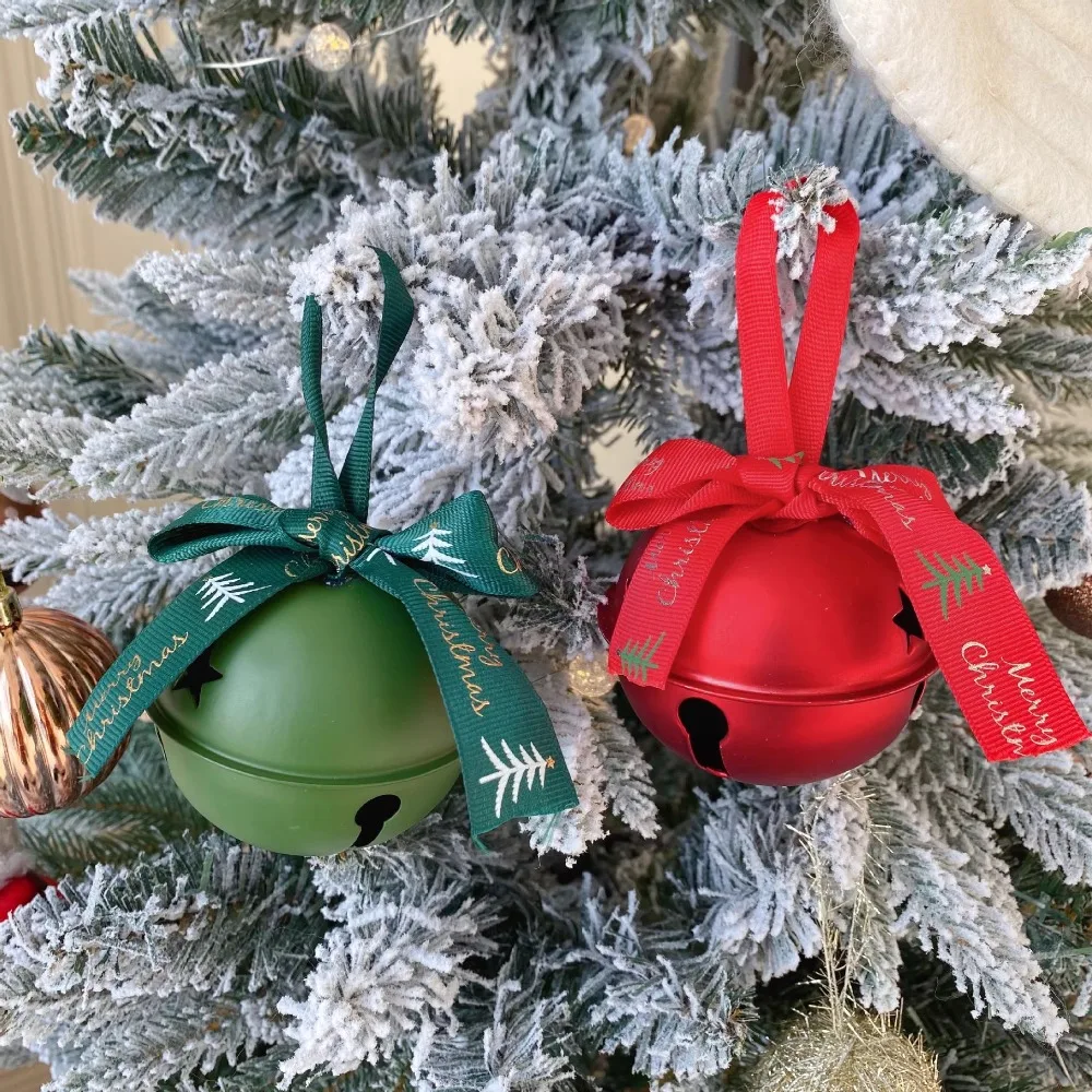 8cm Christmas Bells Pendant Bowknot Classic Christmas Chime Bells Jingle Bells Iron Xmas Tree Hanging Bells Holiday