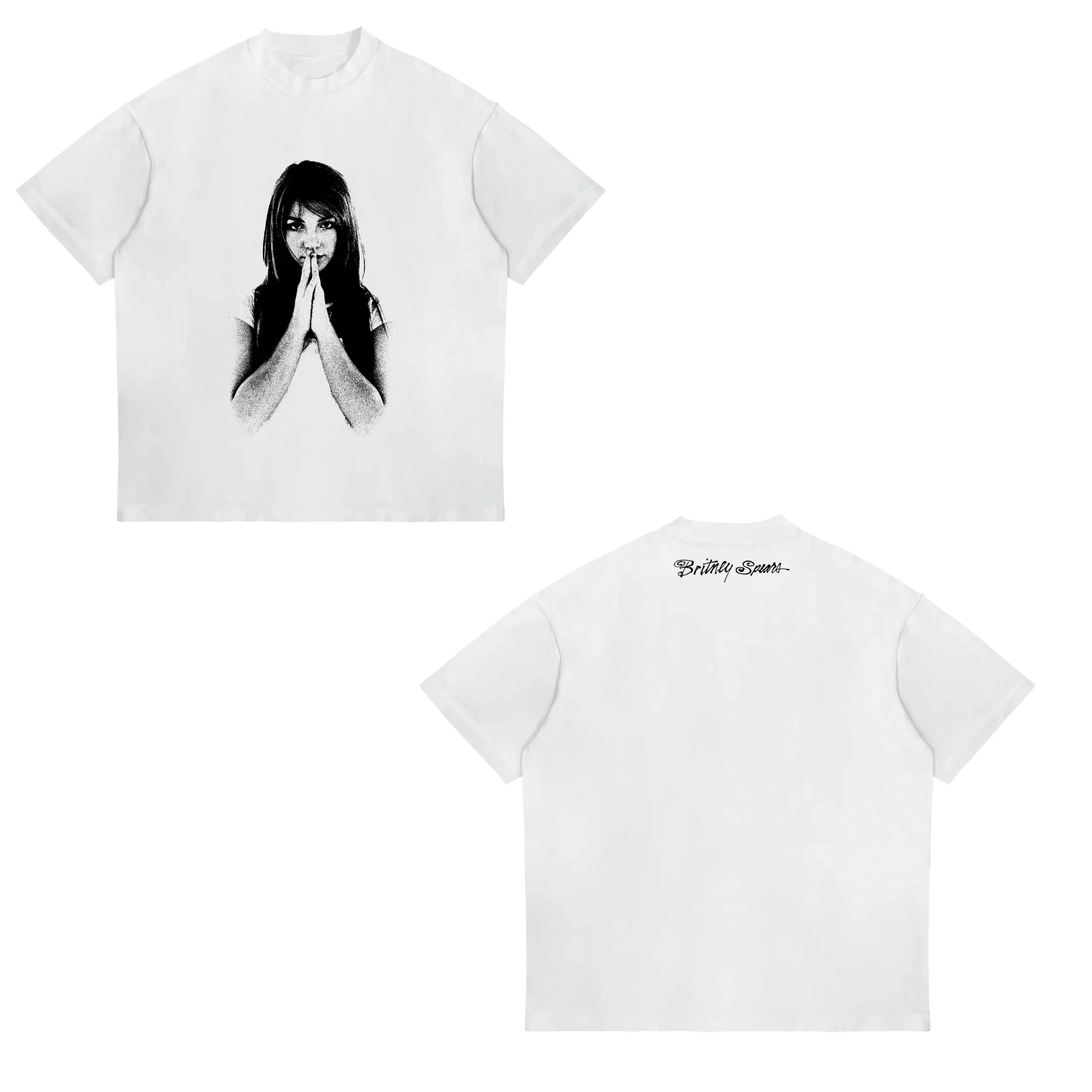 Camiseta Retro Y2K de Moda Casual Urbana Primavera/Verano 2026 Britney Spears Bubble Gum Balloon para Hombre y Mujer