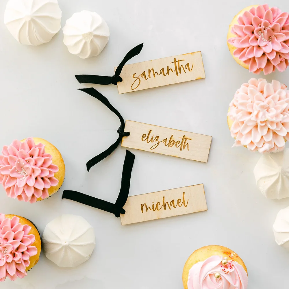 3Pcs Personalized Name Wooden Gift Tag Stocking Tag Place Setting Wedding Favor Thank You Tag Christmas Ornament Bridal Shower