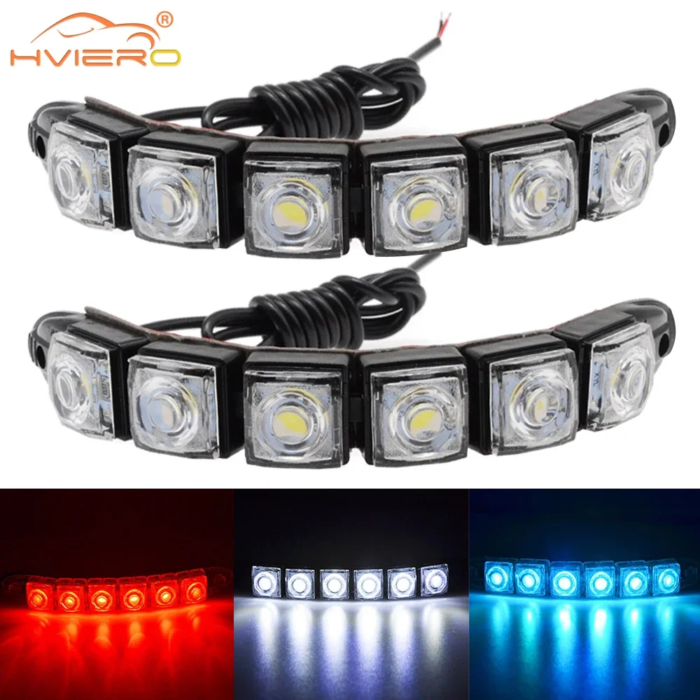 2X Auto Head Lamp COB White Waterproof Flexible Turn Light Day Time Running Bright Led Fog Car Styling Forward Bulb Modification