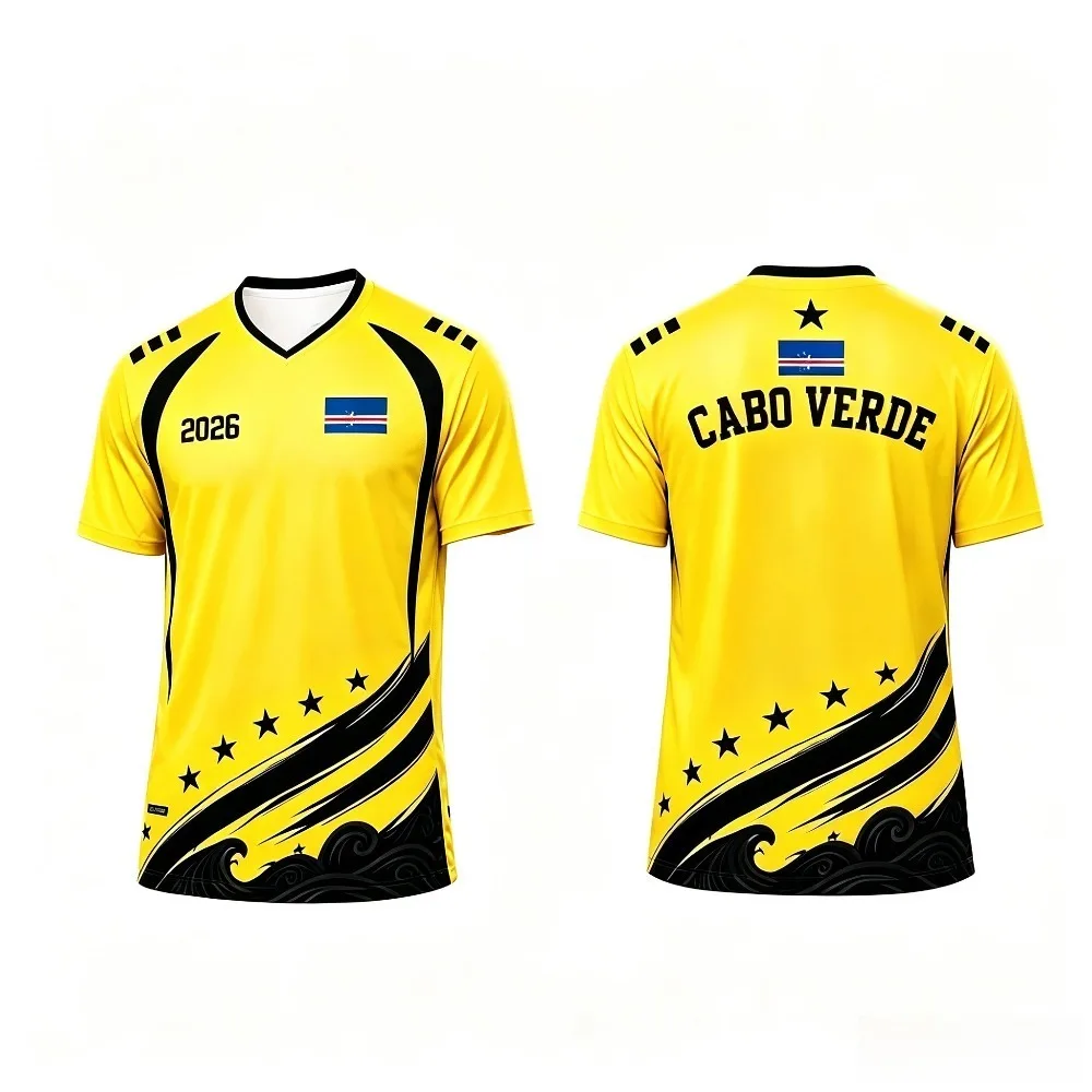 New Cabo Verde No.1 Vozinha Football Jersey Soccer Shirt Top Loose Breathable Speed Drying Sportswear Top Men Women T-Shirt