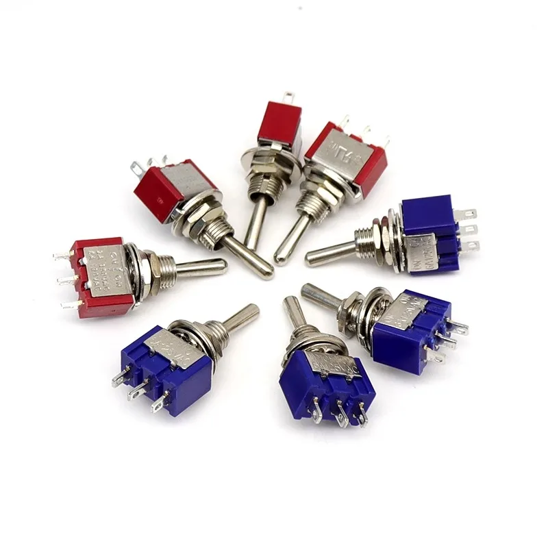 5pcs Toggle Switch Mini Switches 2 Position 3 Position Latching Switch MTS-102/103/202/203 ON-ON SPDT ON-OFF -ON SPDT DPDT