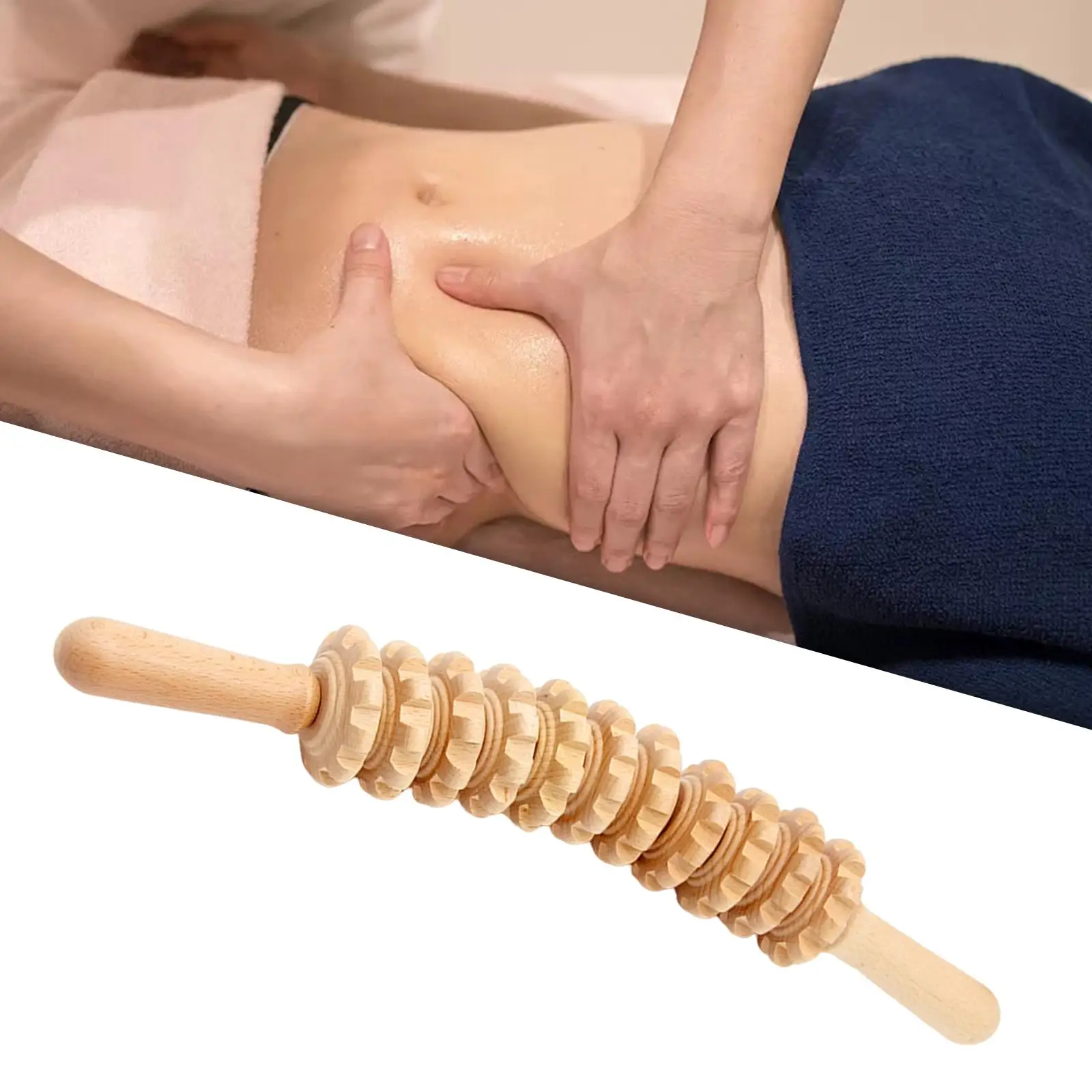 Manual Wood Roller Muscle Multifunctional Massage Tool Cellulite