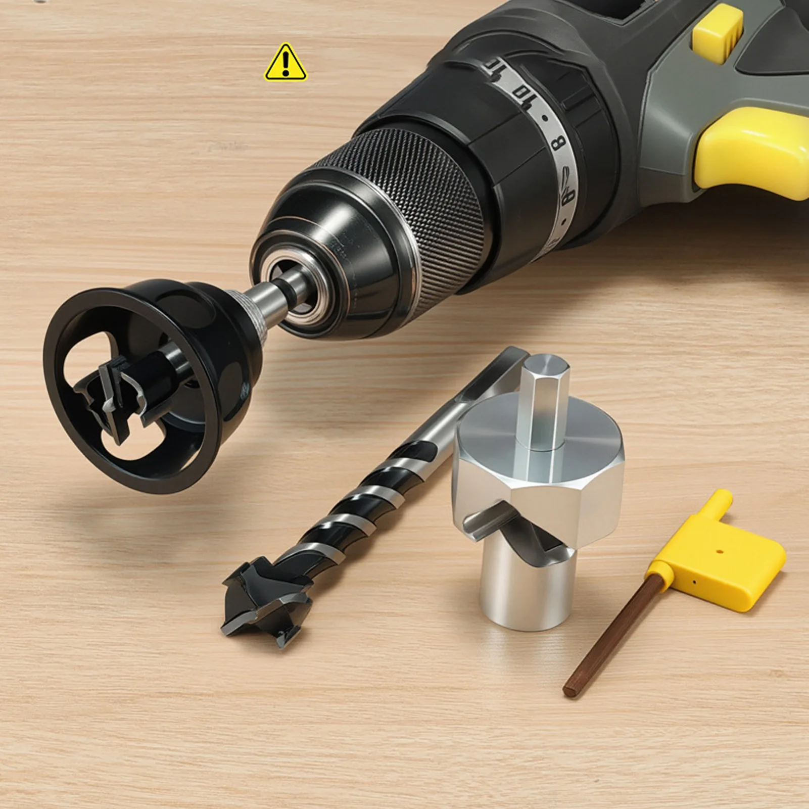 

19mm Drill Bit Dog Hole Chamfer Tool Set 19mm Drill Bit Vertical Drilling Locator Bench Dog Hole Chamfer Reamer Tool