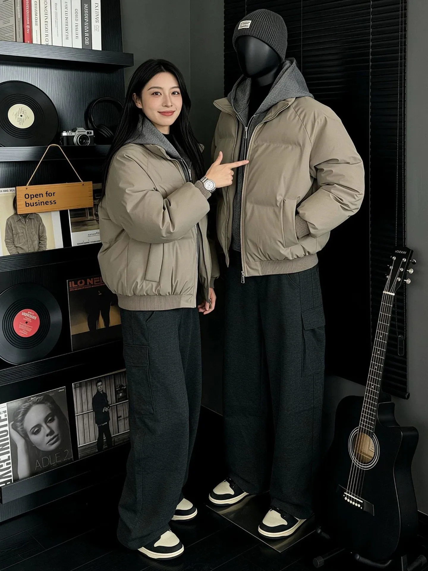 

ay ort Thiened Cotton Jaet with Hood for Men Winter Warm Outerwear Couple's Outerwear Sli And Haome