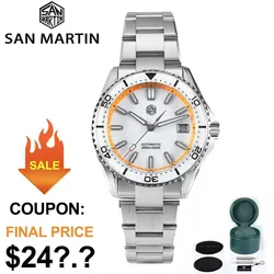 2025 New San Martin 39mm Dive Watch Enamel Dial Full Luminous NH35 Automatic Mechanical Men Watch Waterproof 200m SN0129