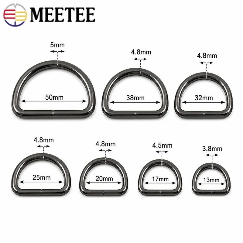 10/20Pcs 25/32/38MM Metal D Ring Buckles Strap Anchor for Handbag Backpack Webbing Belt Handle Leather Pet Gear Repair Hardware