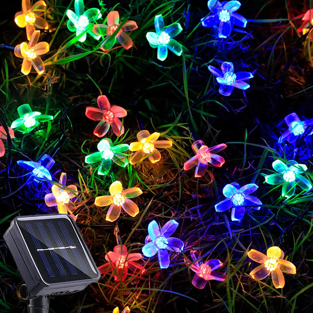 

Led Solar Cherry String Lights Outdoor Waterproof Garden Flower Blossom Fairy Lights Christmas Party Holiday Decoration Lighting