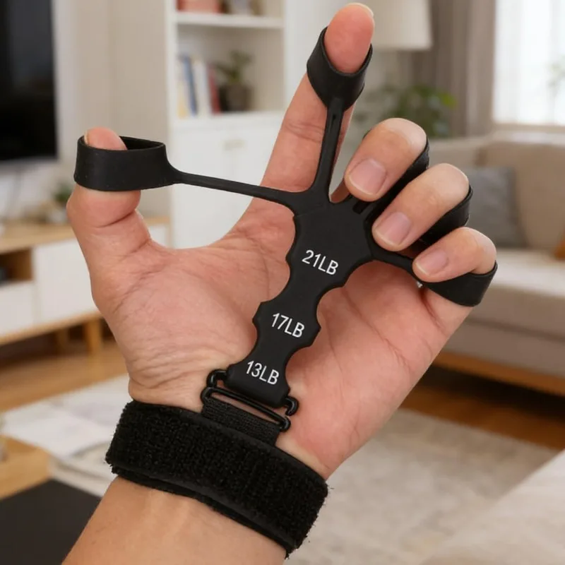 Silicone Finger Trainer – 5 Finger Hand Grip Strength Recovery, Wrist & Finger Flexion Extension Rehab Tool