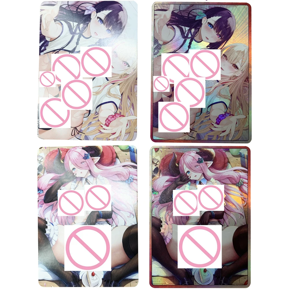 تصميم جديد لبطاقة مجموعة Anime Waifu عارية تمامًا، بطاقة Busty Beauty Nard، هدايا فلاش بوي الملونة الانكسارية