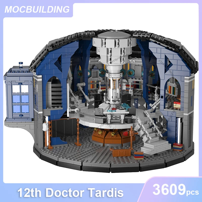 MOC Building Blocks 12th Doctor Tardis Architecture Display Model DIY Assemble Bricks Collection Display Xmas Toys Gifts 3609PCS