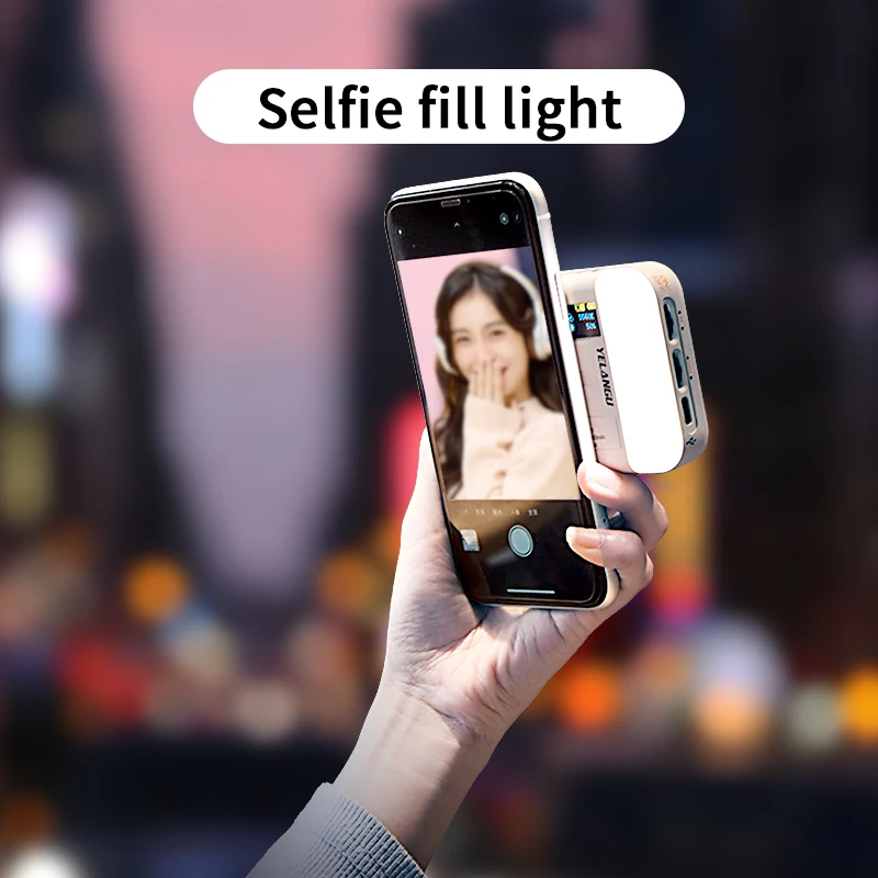 Double-sided RGB fill light for mobile phone shooting and selfies, with wireless charging magnetic attachment