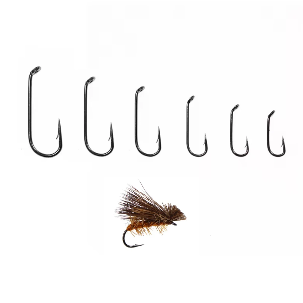 100 Stück 2X Langer Schaft Standard Drahtfliegenbindehaken Caddis Blue Dun Nymphenfliegenhaken Größe # 12 - # 22