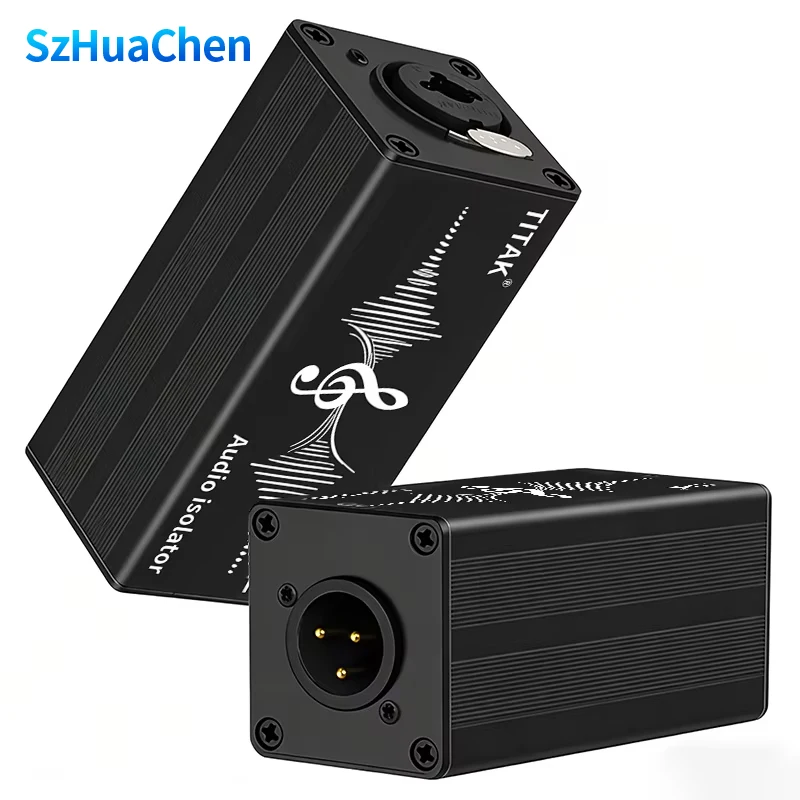 1Pcs TITAK Professional XLR Ground Loop Isolator Eliminate Buzz Hum Noise for Stage Performance DJ Live Band System