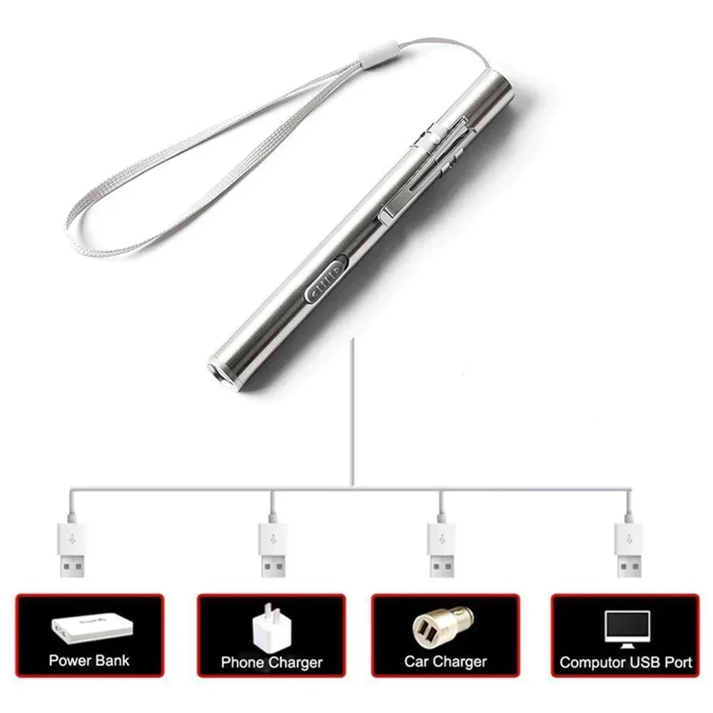 مصباح يدوي LED صغير قابل لإعادة الشحن يعمل بمنفذ USB وخفيف الوزن ومحمول للتخييم والمشي لمسافات طويلة في حالات الطوارئ #4