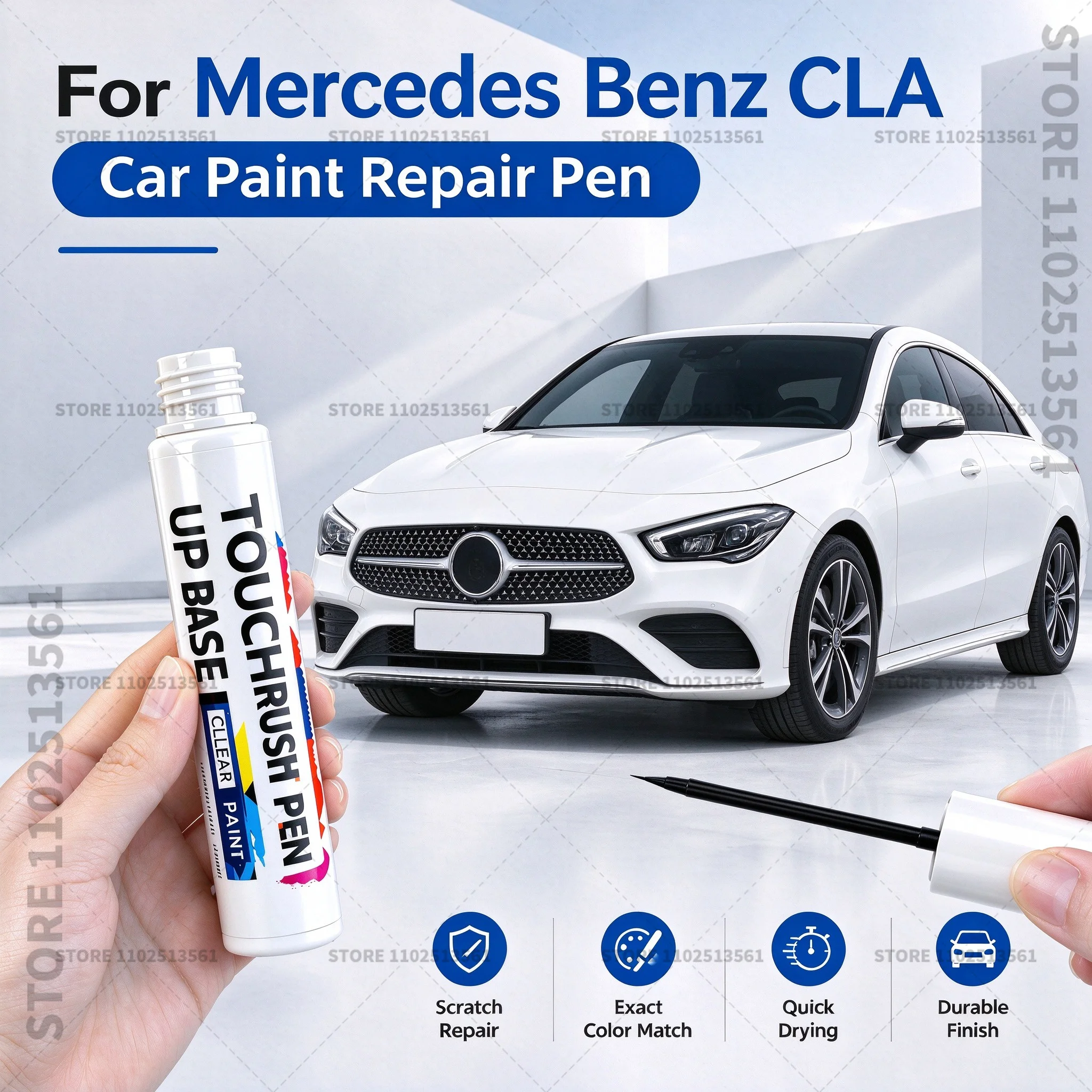Car Paint Repair Pen for Minor Scratches Automotive Touch Up Paint for Exterior Panels For Mercedes Benz CLA White Black Blue