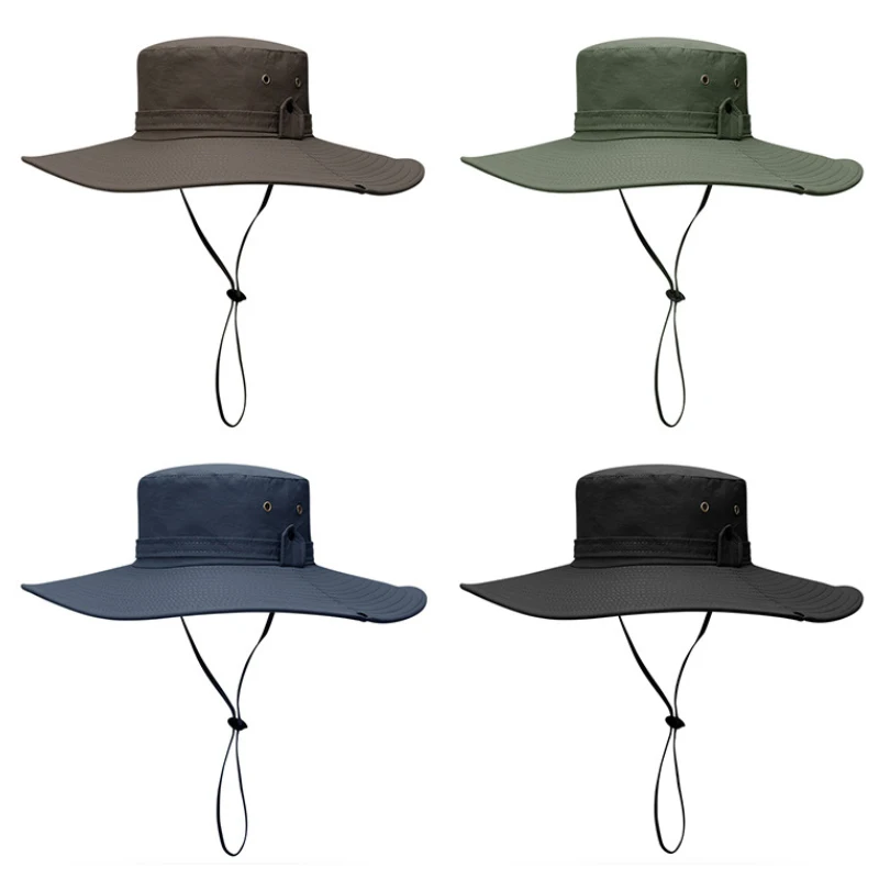 Sombrero de pesca con protección solar para hombre, malla transpirable, escalada, senderismo, Anti-UV, Panamá, Unisex