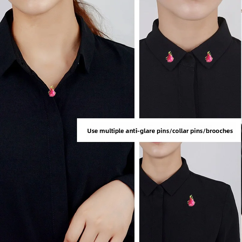 Summer Fruit Series: Bamboo Brooch, Personalized Neck Pin, Cute Accessory, Dragon Fruit and Durian Design, Anti-uplift Pin