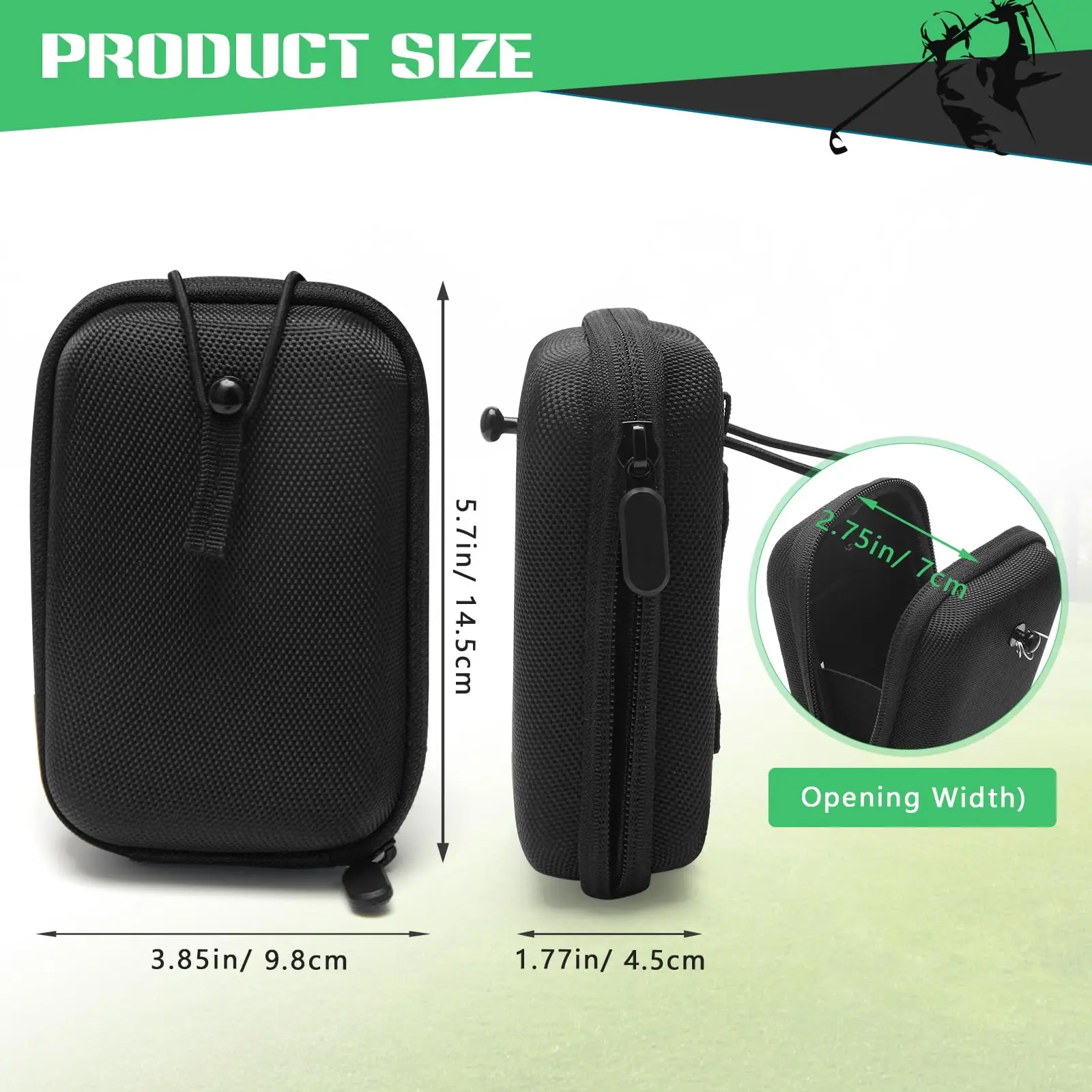 Golf Rangefinder Hard Shell Case, Hard Golf Rangefinder Case Universal Range Finder Carry Bag for Most Rangefinders (Black)