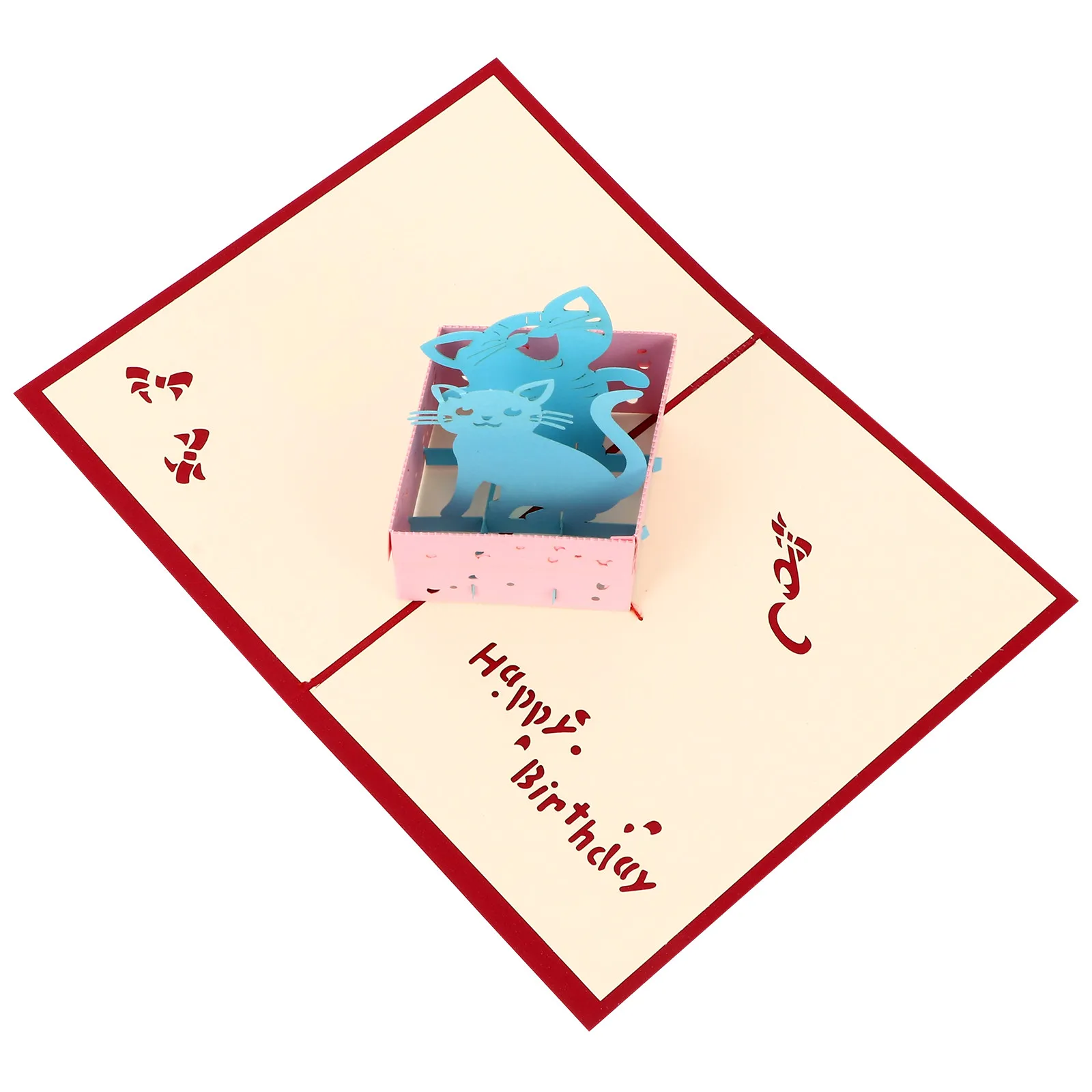 

1 шт. 3D открытка-сюрприз с кошкой, ручной работы, на день рождения, изысканная бумажная поделка, декоративный сувенир для друзей и семьи