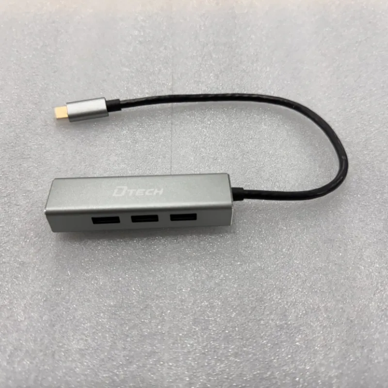 DTECH DT-3326 4-in-1 4-poorts hub Type-C mannelijk naar multi USB 3.0 hub voor computer